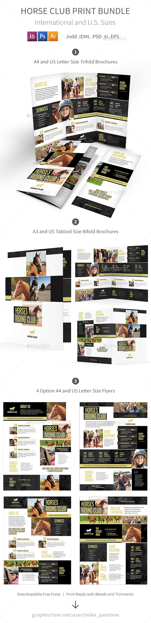 Horse Club Print Bundle - Informational Brochures