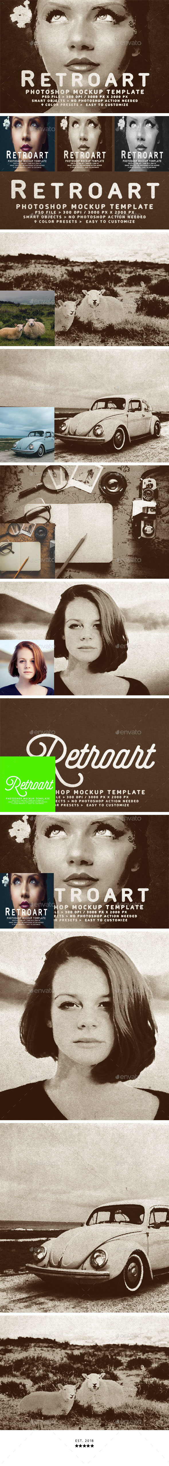 Retroart Mockup Template - Photo Templates Graphics