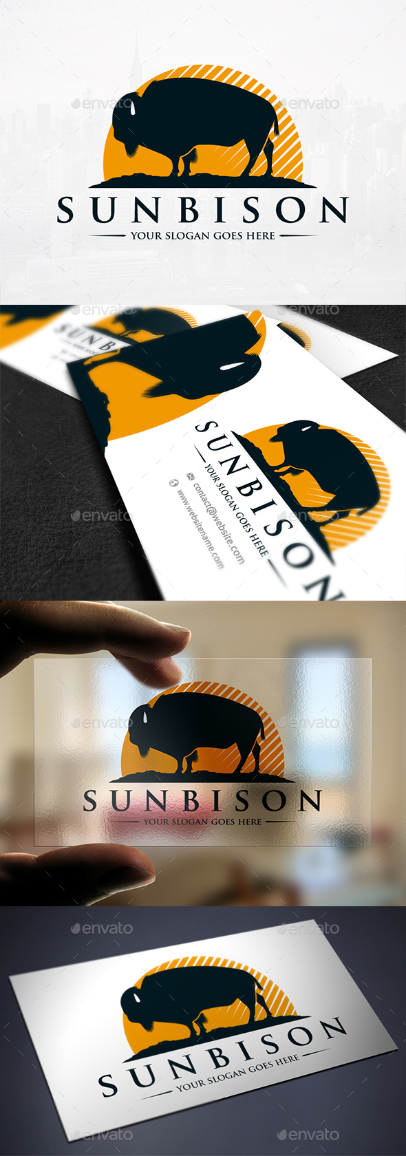 Sun Bison Logo Template - Animals Logo Templates