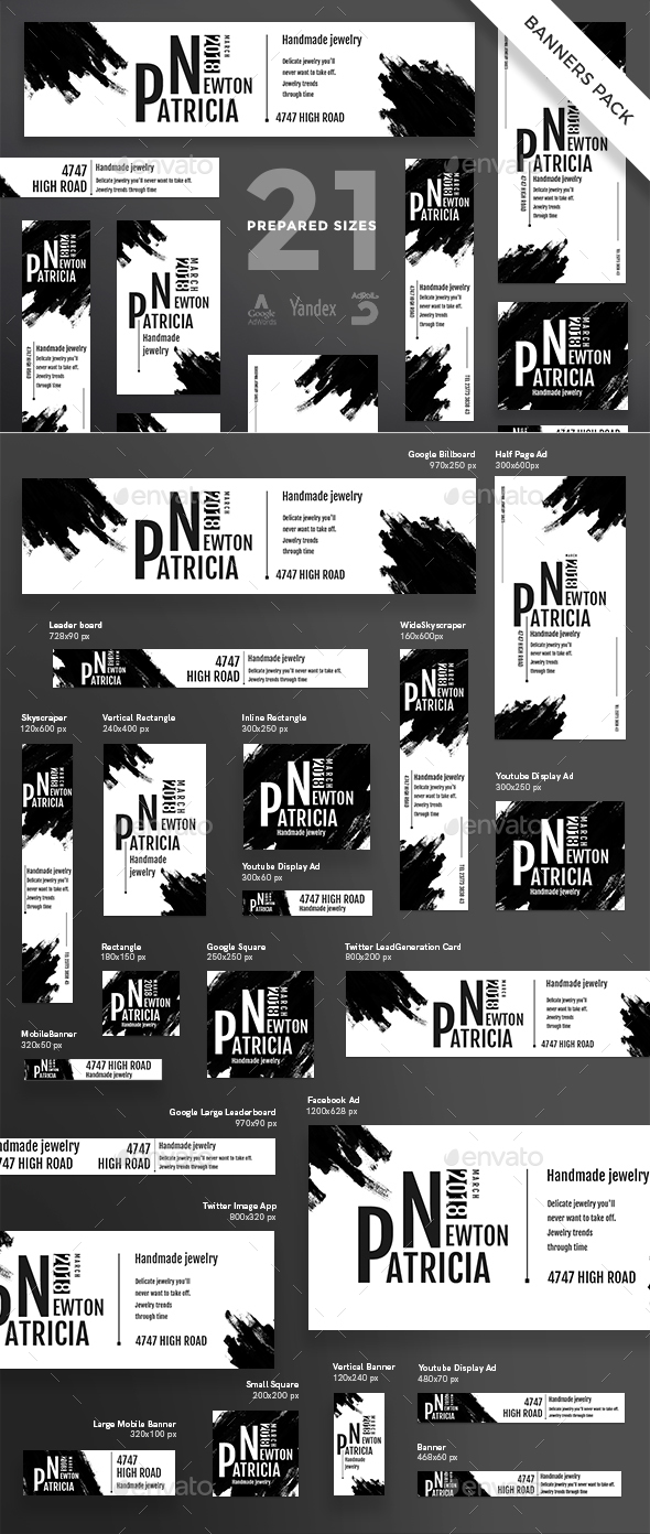 Handmade Jewelry Banner Pack - Banners & Ads Web Elements