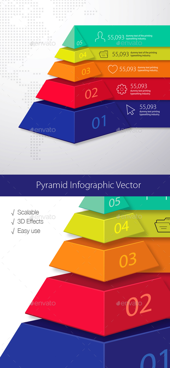Pyramid 3D Infographic - Infographics