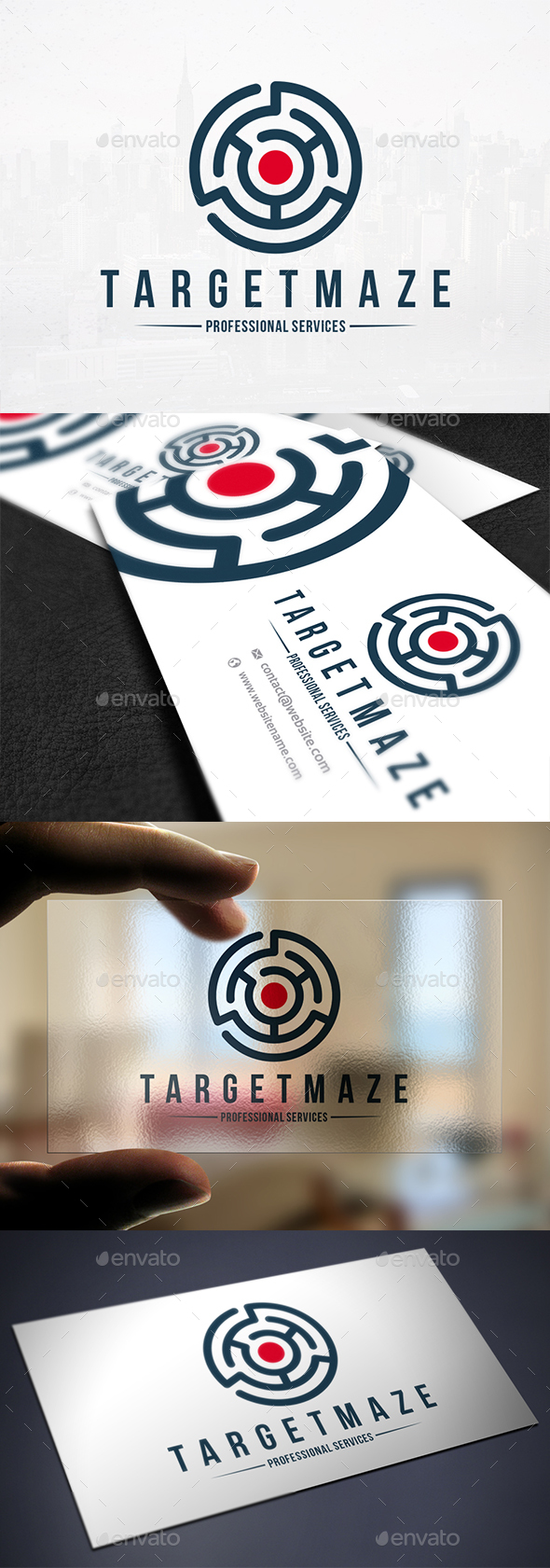 Target Maze Logo Template - Vector Abstract