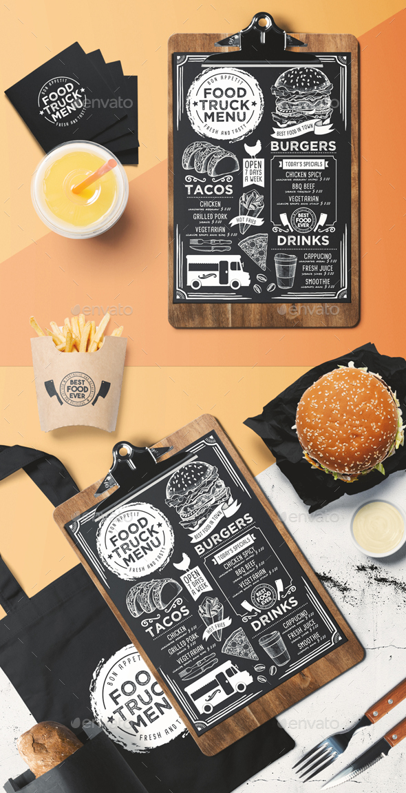 Food Truck Menu - Food Menus Print Templates