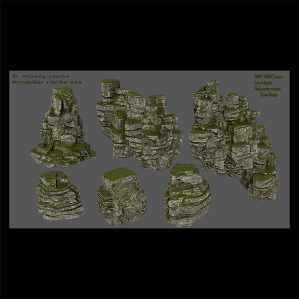 mossy cliff rocks - 3Docean 21742311