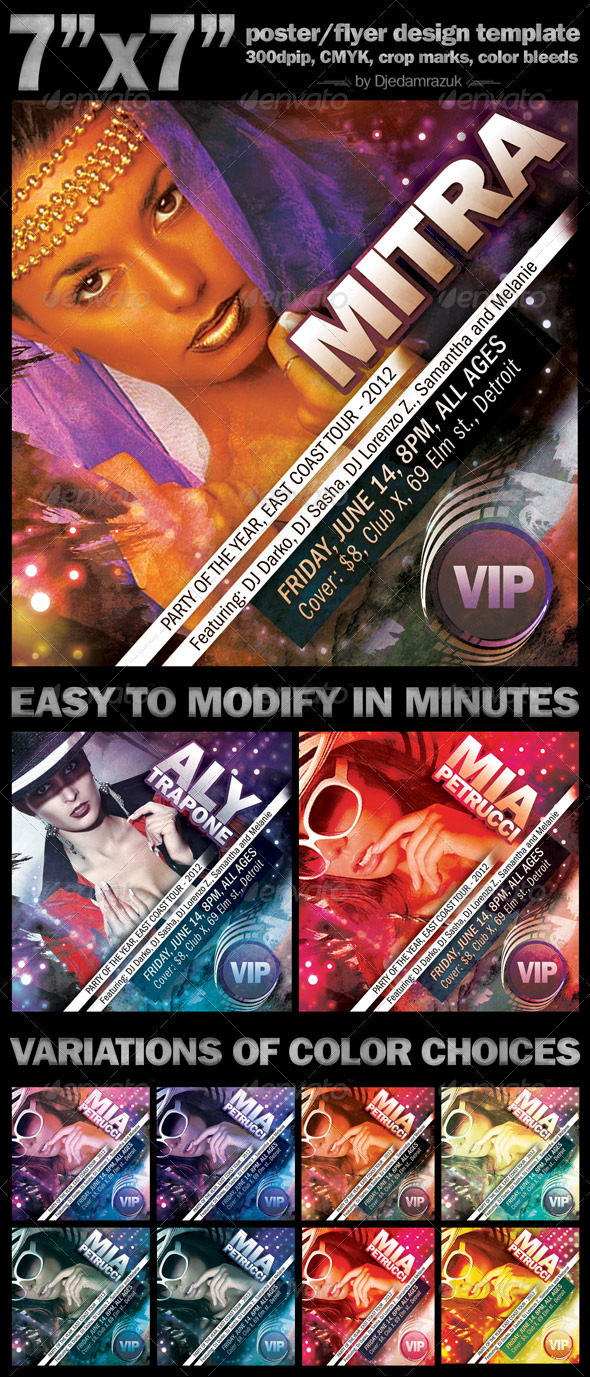 7'x7' Event Poster/Flyer - Clubs & Parties Events