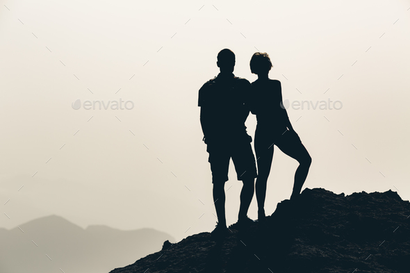 Couple celebrating, reaching life goal and love - Stock Photo - Images