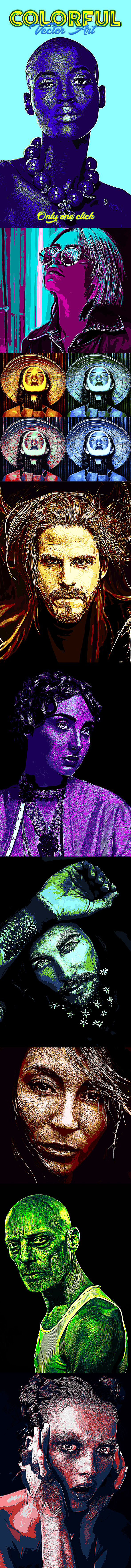 Colorful Vector Art Action - Photo Effects Actions