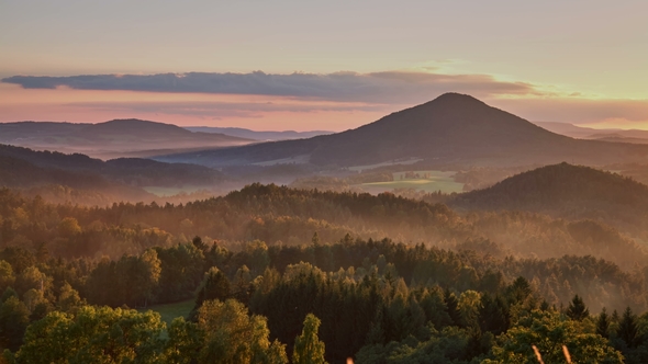 of Sunset Over the Ruzovsky Vrch, Bohemian Switzerland