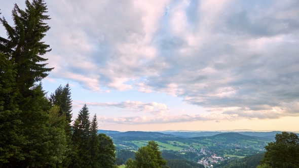 timelapse of clouds before sunset from Krkonose, Czech Republic