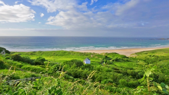 Panorama of White Park Bay, Ballycastle, County Antrim, Northern Ireland