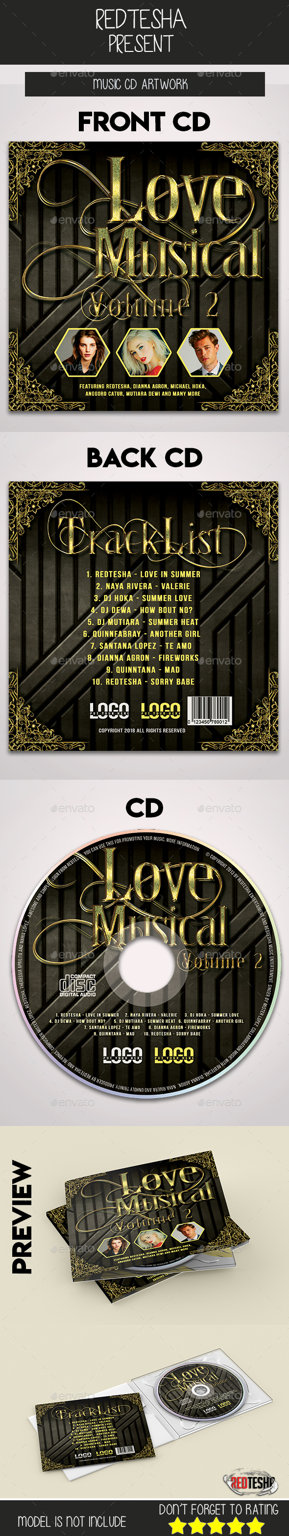 Love Musical CD Artwork - CD & DVD Artwork Print Templates