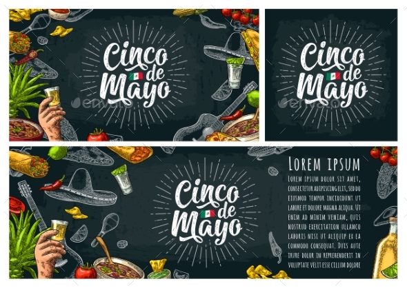 Cinco De Mayo Lettering and Mexican Traditional - Miscellaneous Seasons/Holidays