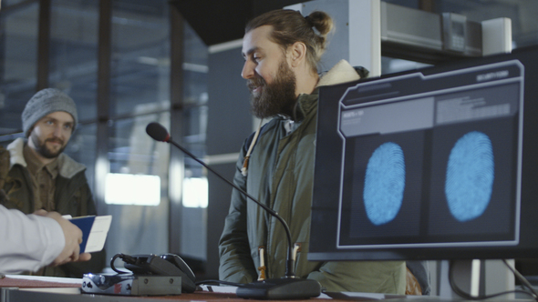 Airport Security Processing a Thumb Print alt