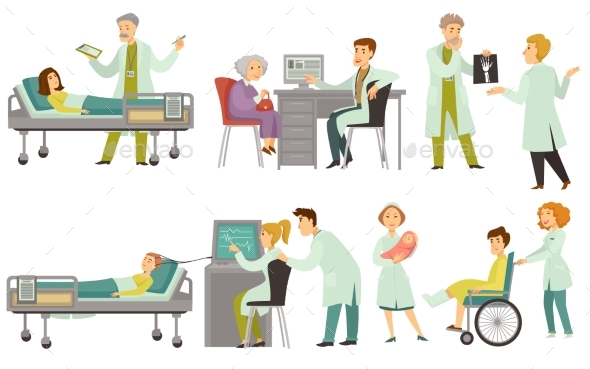 Doctors Examine and Treat Patients - Health/Medicine Conceptual