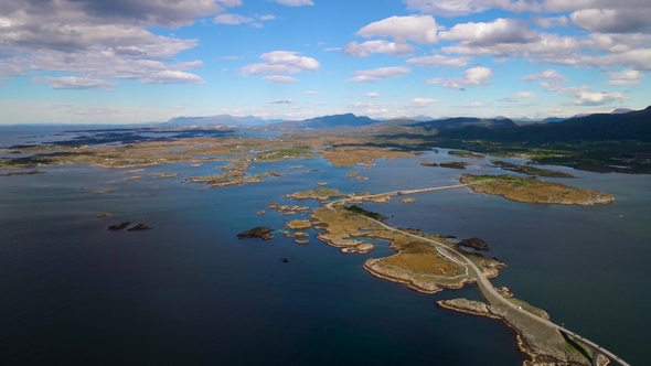 Atlantic Ocean Road Aerial Footage Norway alt