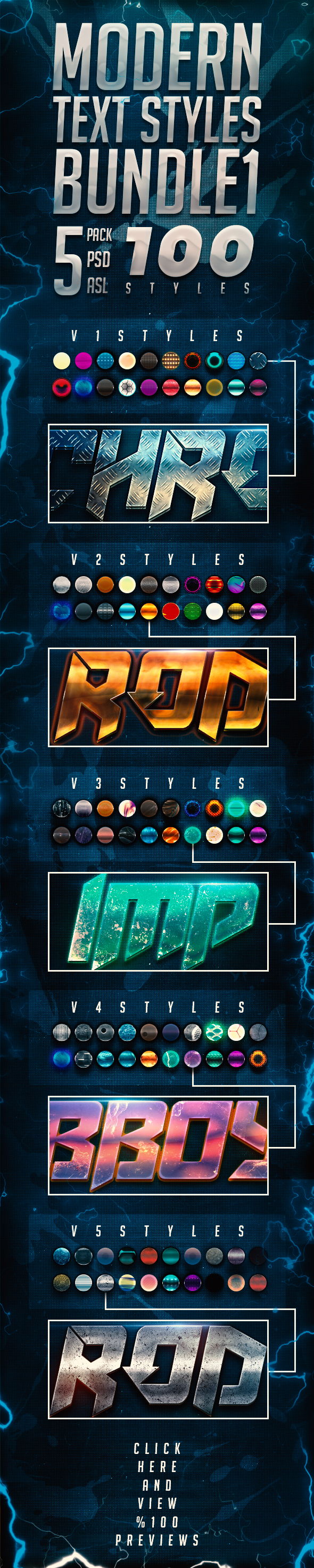 Modern Text Styles Bundle 1 - Text Effects Styles