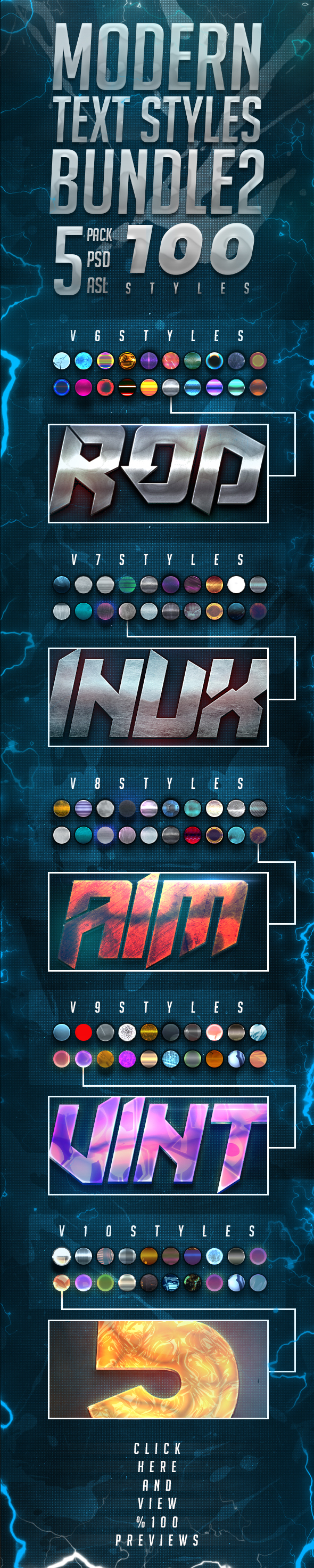 Modern Text Styles Bundle 2 - Text Effects Styles