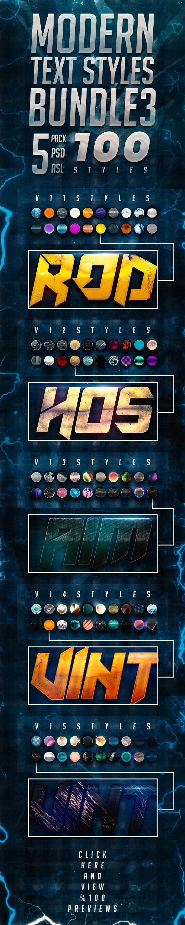 Modern Text Styles Bundle 3 - Text Effects Styles