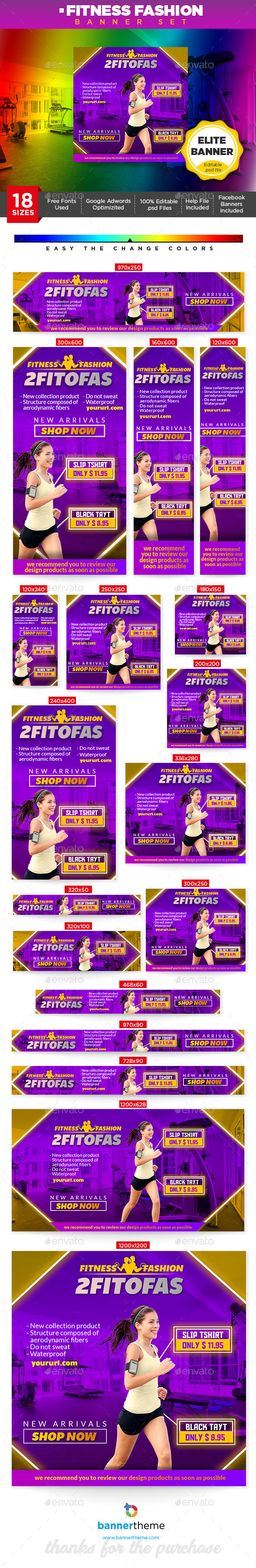Fitness Fashion Banner - Banners & Ads Web Elements
