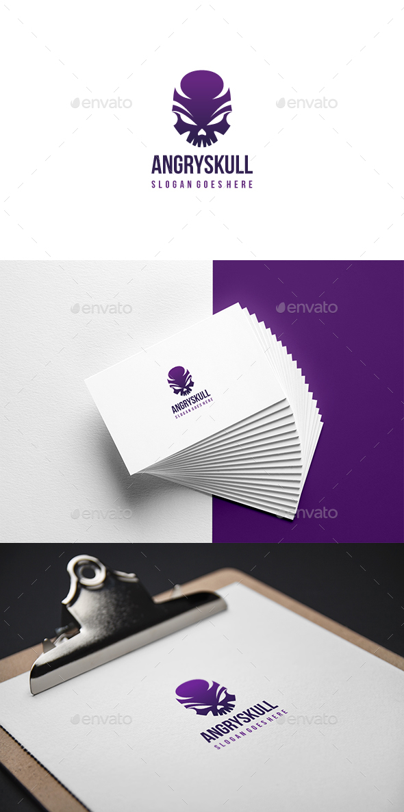 Angry Skull Logo - Logo Templates