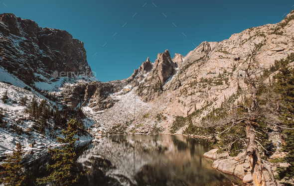 Emerald Lake, Rocky Mountains, Colorado, USA. - Stock Photo - Images