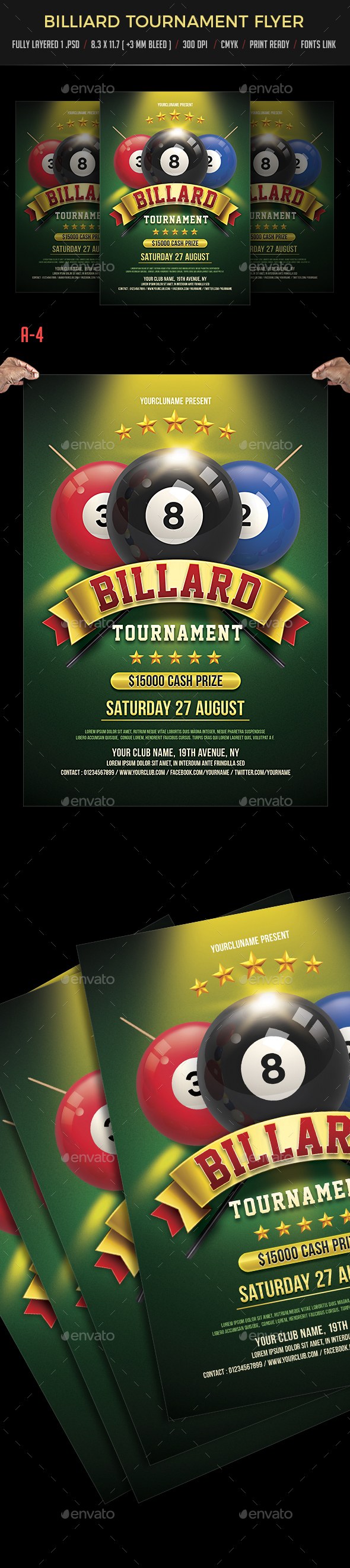 Billiard Tournament Flyer - Sports Events