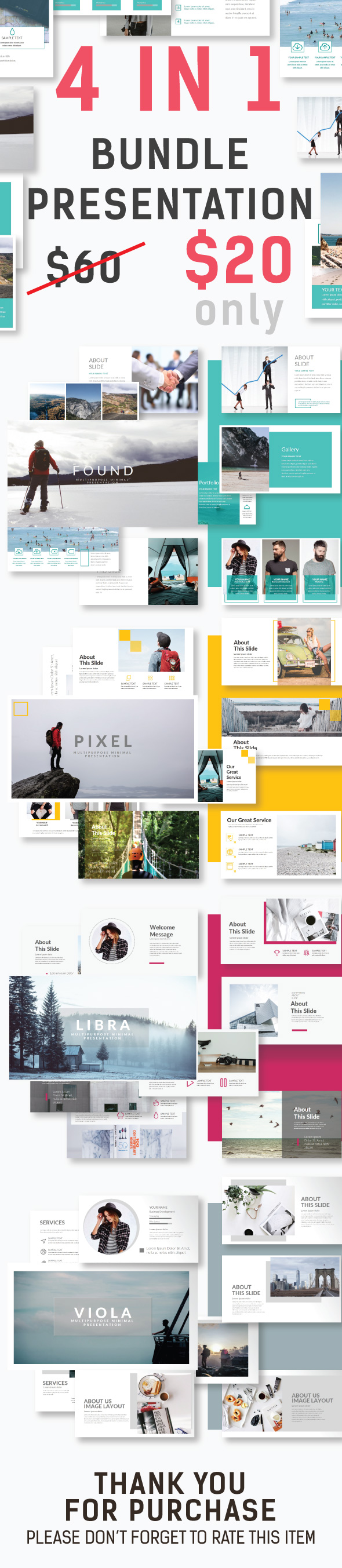 Bundle Presentation 4 in 1 - Creative PowerPoint Templates