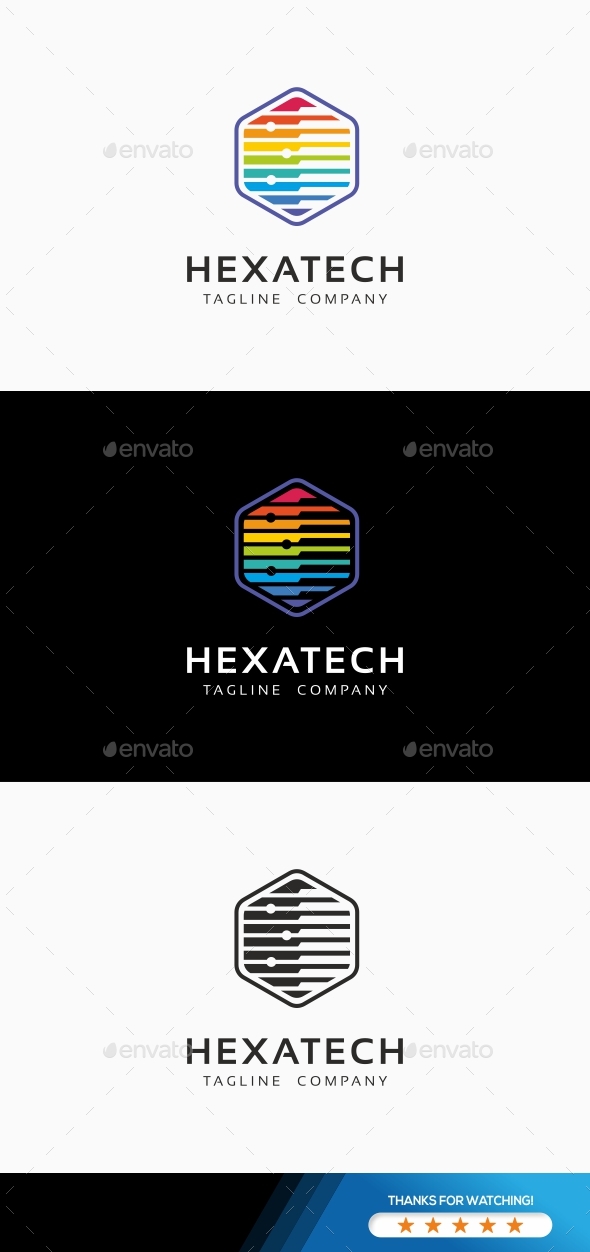 Hexagon Tech Logo - Symbols Logo Templates