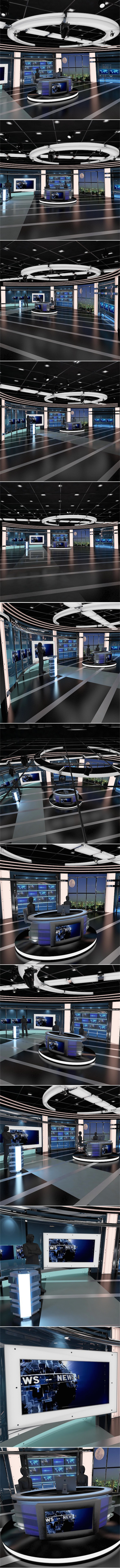 Virtual TV Studio News Set 27 - 3DOcean Item for Sale