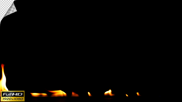 Realistic Fire Line in Super Slow Motion - Alpha Channel v.4