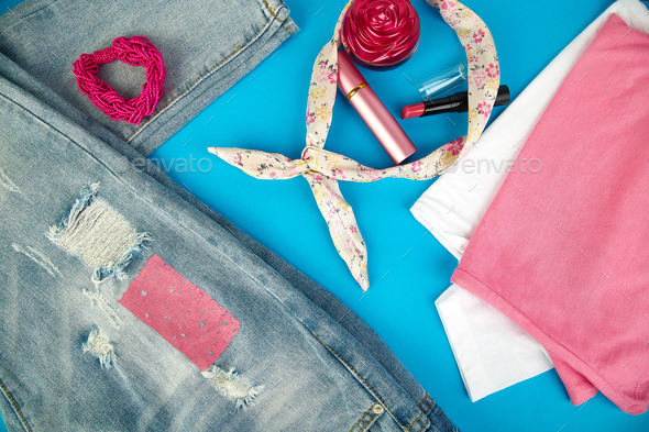 Summer or spring woman or girl outfit - Stock Photo - Images
