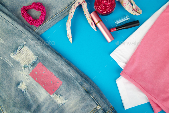Summer or spring woman or girl outfit - Stock Photo - Images
