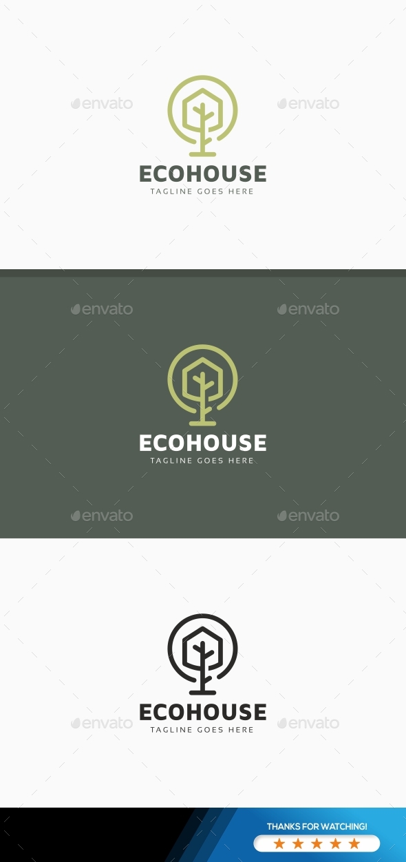 Eco House Logo - Buildings Logo Templates