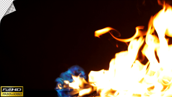 Realistic Fire Line in Super Slow Motion - Alpha Channel v.6