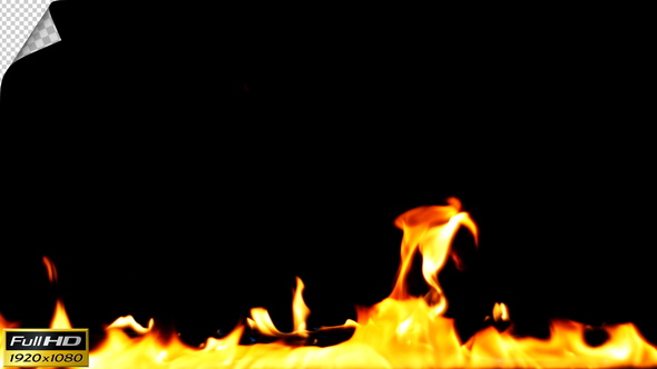 Realistic Fire Line in Super Slow Motion - Alpha Channel v.8