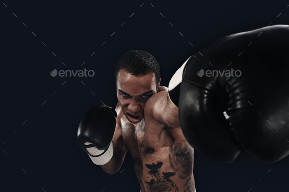 Boxing training and punching bag - Stock Photo - Images