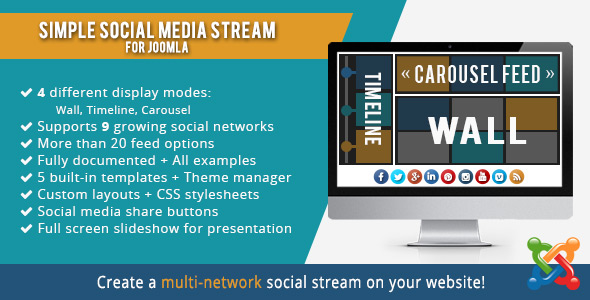 Simple Social Media Stream Joomla Extension - CodeCanyon Item for Sale