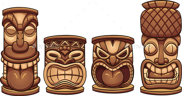 Tiki Totems - Man-made Objects Objects