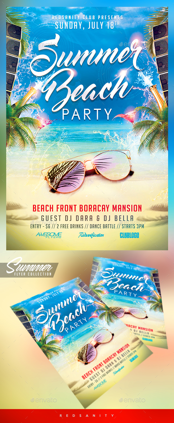 Summer Beach Party Flyer - Clubs & Parties Events