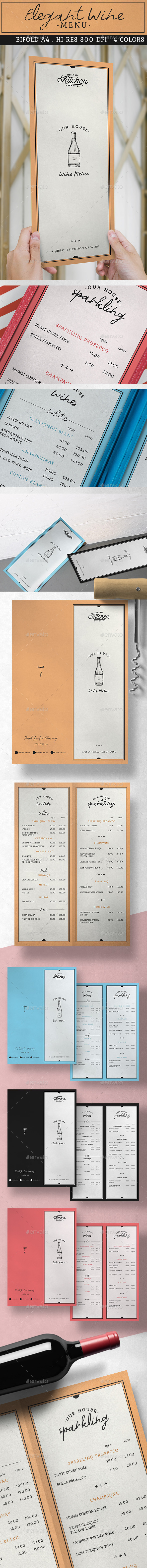 Elegant Wine Menu - Food Menus Print Templates