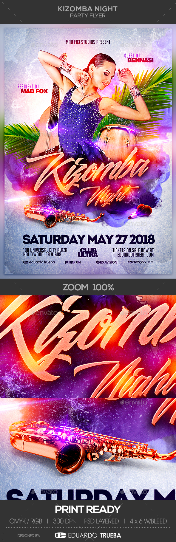 Kizomba Night Party Flyer - Clubs & Parties Events