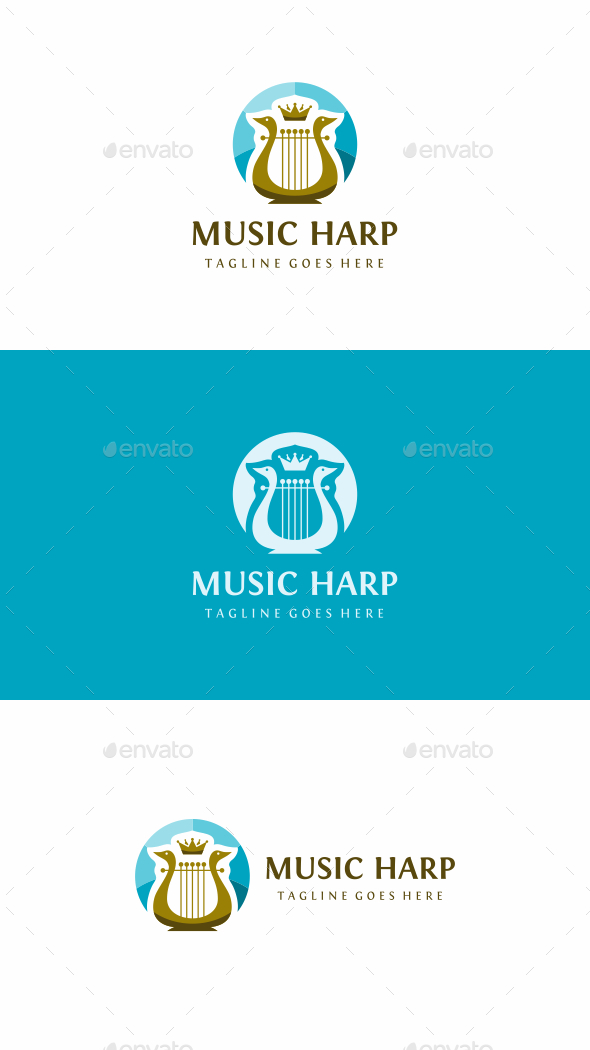 Music Harp - Objects Logo Templates