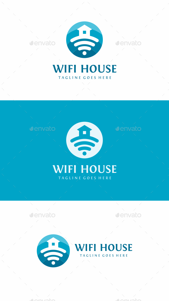 Wi Fi House - Symbols Logo Templates