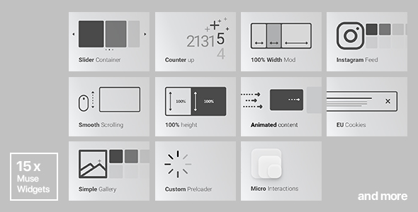 15x Adobe Muse Widgets by Rosea Themes - CodeCanyon Item for Sale