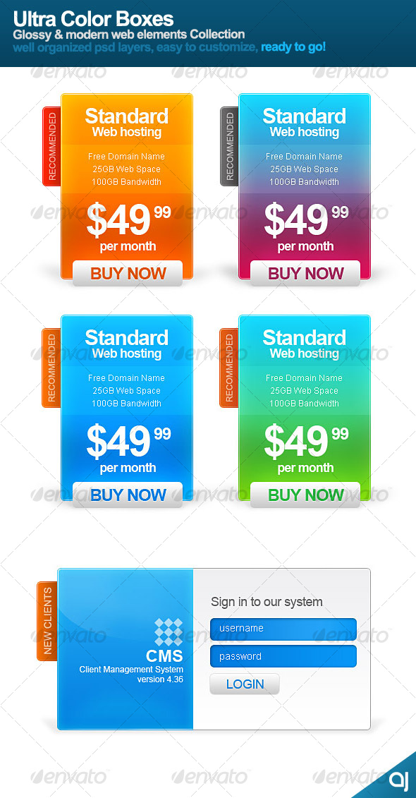 Ultra Color Boxes - Web Elements