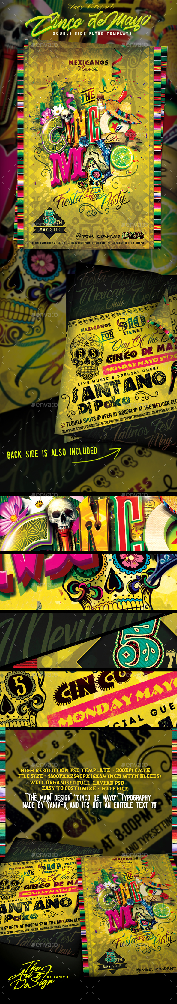 El Cinco De Mayo (Double Side) Poster/Flyer Template - Events Flyers