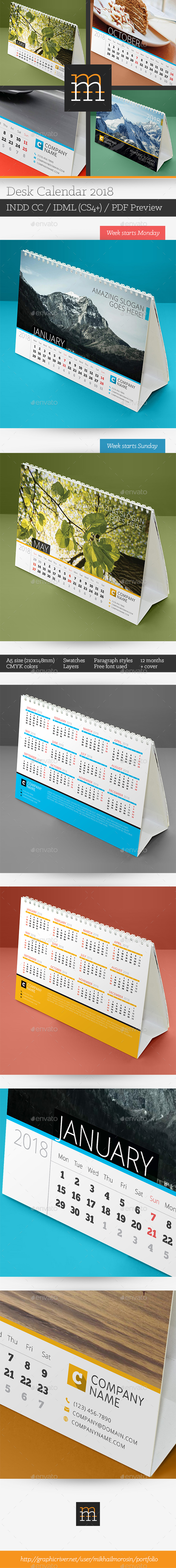Desk Calendar 2018 - Calendars Stationery