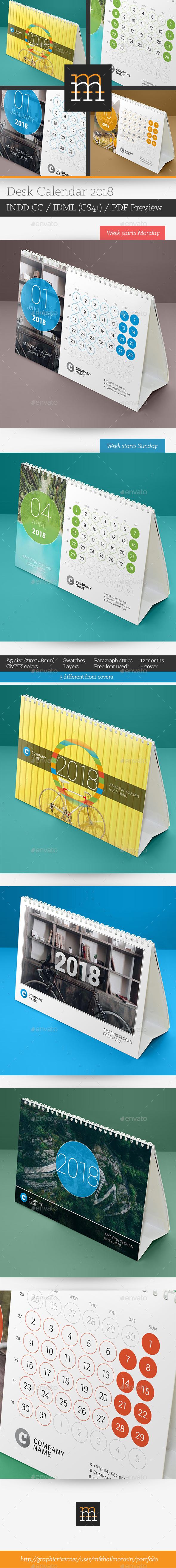 Desk Calendar 2018 - Calendars Stationery