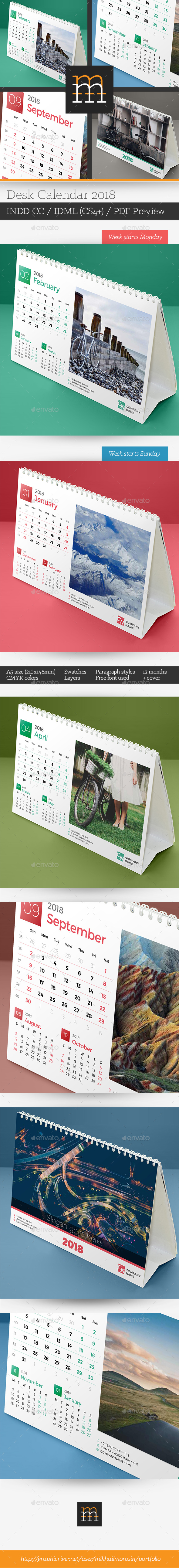 Desk Calendar 2018 - Calendars Stationery