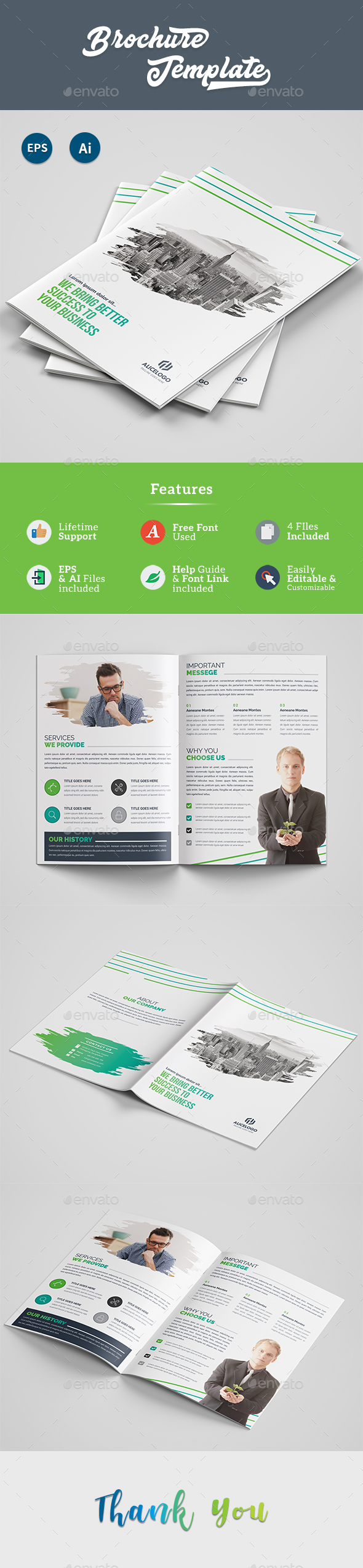 Bi-Fold Brochure Template - Corporate Brochures